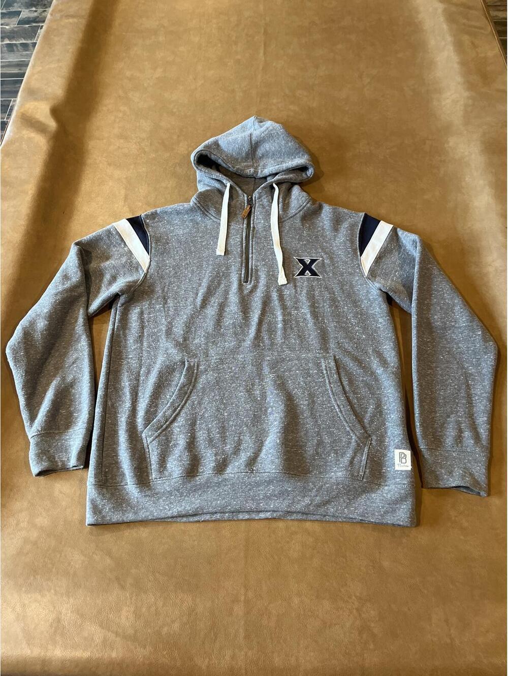 Xavier Pressbox Quarter Zip Hoodie Gray (Adult Large)